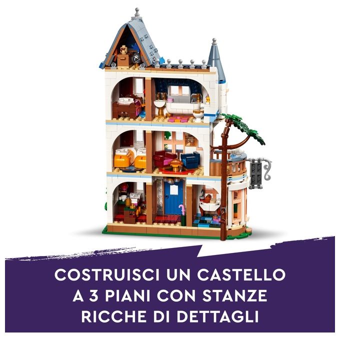 LEGO Friends Bed And Breakfast al Castello Giochi per lo Sviluppo Sociale per Bambine e Bambini da 12 Anni Hotel Giocattolo da Costruire Albergo a 3 Paini con 4 Personaggi Cane e Accessori 42638
