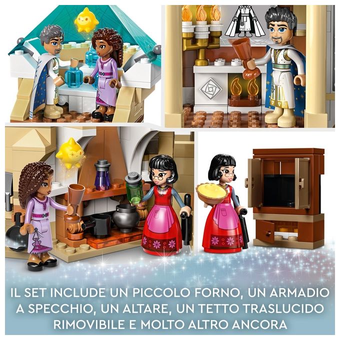 LEGO Disney Wish 43224 Il Castello di Re Magnifico, Gioco da Costruire dal Film Wish con Mini Bamboline, Regalo di Natale