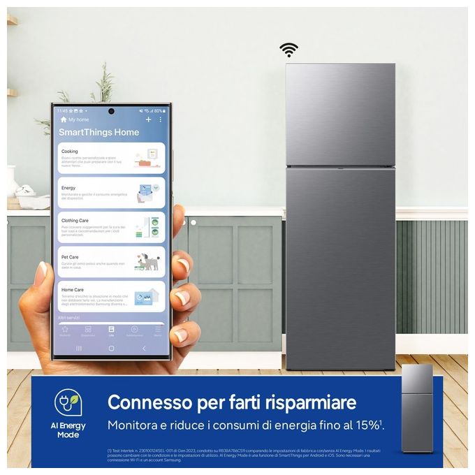 Samsung RT31CG5624S9 Frigorifero Doppia Porta EcoFlex AI 305 Litri Classe Energetica E