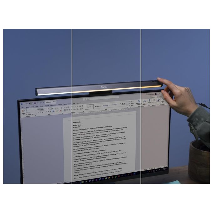 Trust Luce Monitor Modello 25483 Shyne Light Bar Nero e Grigio