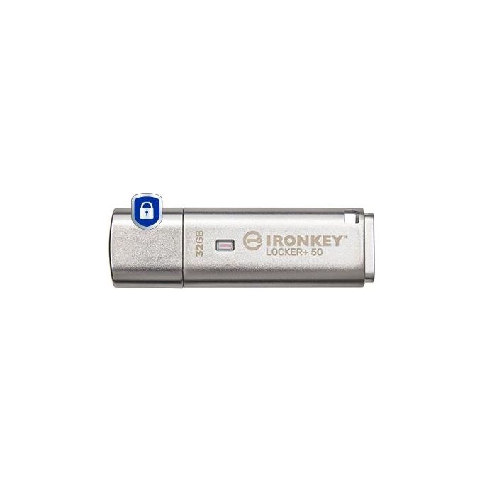 Kingston Technology IronKey Locker 50 Unita' Flash USB 32Gb USB tipo A 3.2 Gen 1 Argento