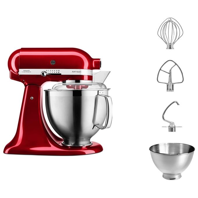 KitchenAid 5KSM185PS Artisan Impastatrice Planetaria 300W 4,8 Litri Rosso Mela