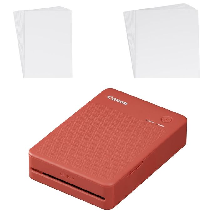 Canon Stampante portatile SELPHY QX20: per la stampa Wi-Fi direttamente dal tuo dispositivo smart. Stampa a sublimazione 2 formati di stampe con adesivo rimovibile e ricarica USB-C - Rosso