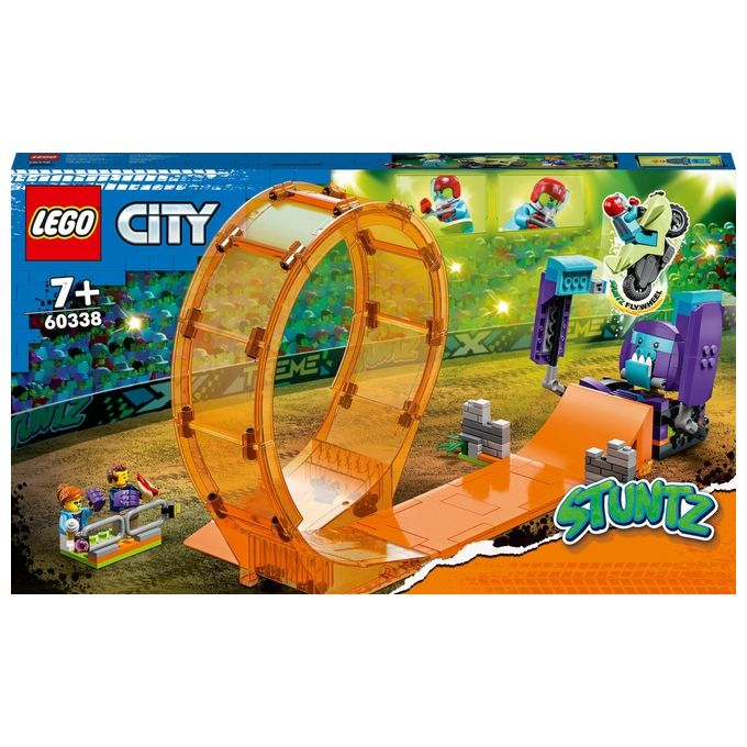 LEGO 60338 City Stuntz Giro della Morte dello Scimpanzé Set da Costruzione con Moto Carica e Vai Minifigure e Scimpanzé Meccanico colore Multicolore