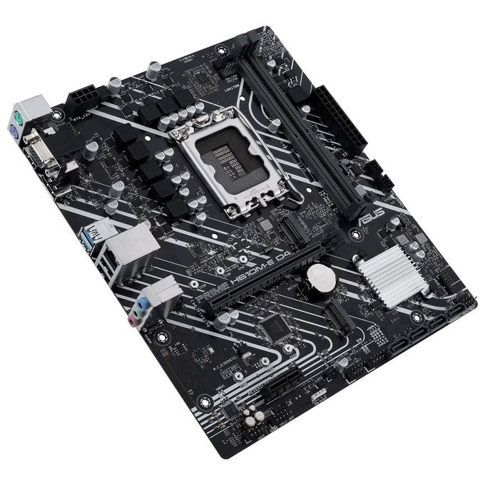 ASUS PRIME H610M-E D4-CSM Scheda Madre mATX, Intel H610, LGA1700, DDR4, PCI 4.0, Realtek 1Gb Ethernet, Realtek 7.1 Surround, 2xM.2, 4xSATA 6GB-s, USB 3.2 Gen 1, Armoury Crate, Nero