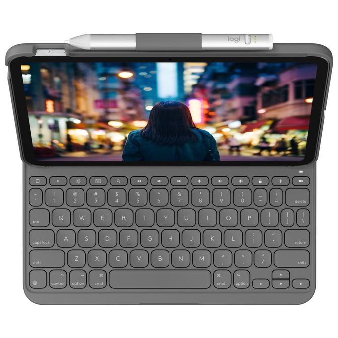 Logitech Custodia con Tastiera Slim Folio per iPad 10a Generazione Grigio