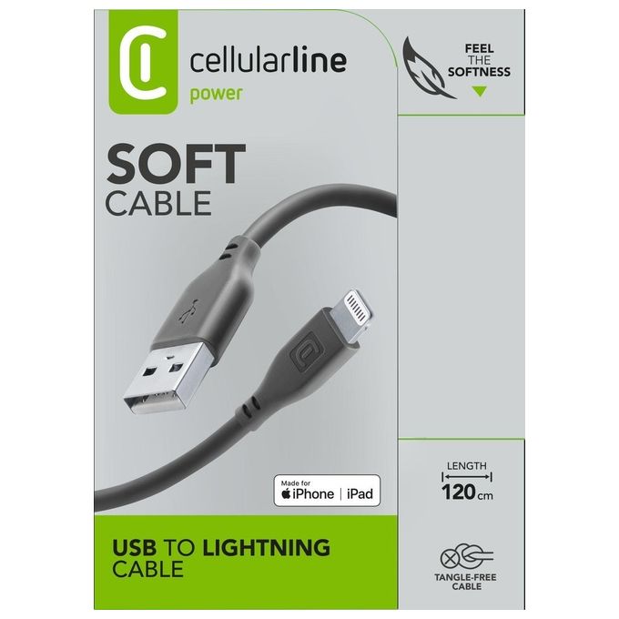 Cellular Line Cavo Lightning Soft 120cm Nero