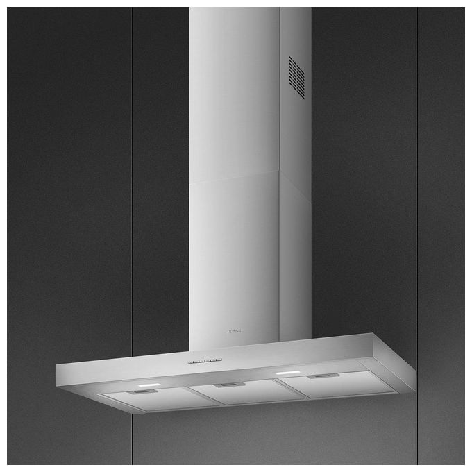 Smeg KBT900XE Cappa a Espulsione Decorativa Murale Estetica Universale Classe energetica A 3 Velocita' 90 cm Inox