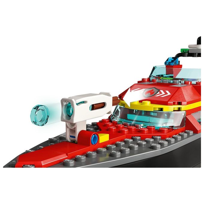 LEGO City Fire 60373 Barca di Soccorso Antincendio dei Vigili del Fuoco, Nave Giocattolo, Gommone e Minifigure, Idee Regalo