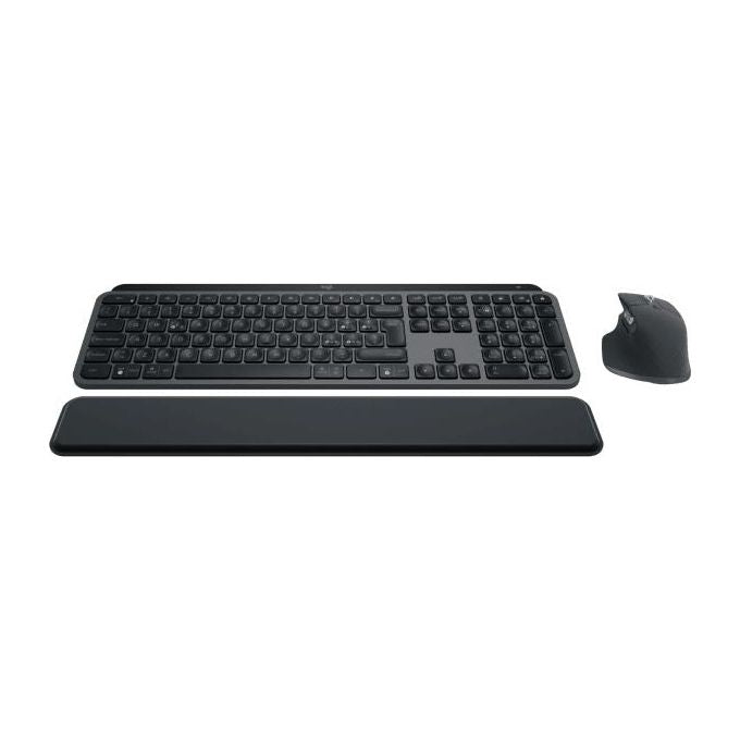 Logitech MX Keys S Combo - Tastiera e Mouse Wireless con Palm Rest, illuminazione personalizzabile, Scorrimento veloce, Bluetooth, USB C, Windows-Linux-Chrome-Mac, Disposizione Italiano QWERTY, Grigio