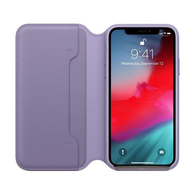 Apple Custodia Folio in Pelle per iPhone XS Lilla