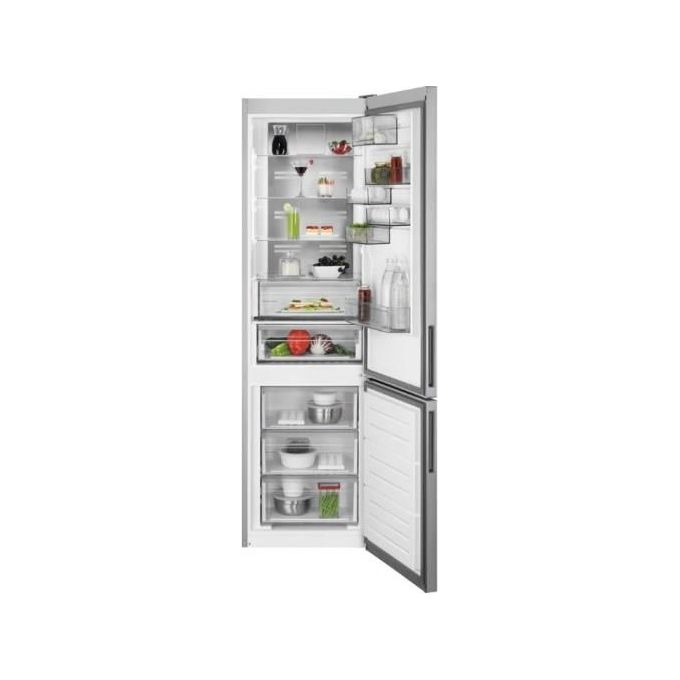 AEG RCB736D5MX Frigorifero Combinato Capacita' 366 Litri Classe energetica D Total No Frost Display Digitale Esterno Cooling 360 201 cm Acciaio Inox