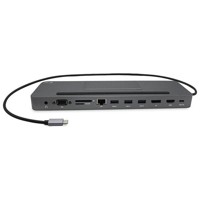 I-Tec C31FLATDOCKPDPRO Metal Usb-C Ergonomic 4K 3x Display Docking Station con Power Delivery 85W
