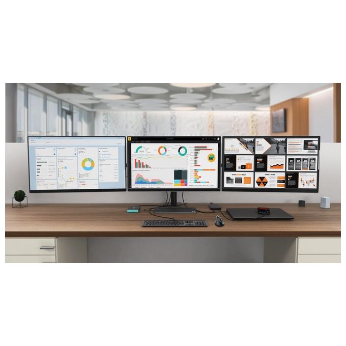 I-Tec C31FLATDOCKPDPRO Metal Usb-C Ergonomic 4K 3x Display Docking Station con Power Delivery 85W