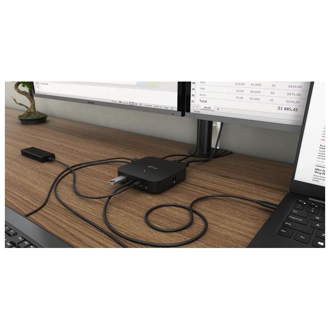 I-Tec Usb-C Dual Display Docking Station con Power Delivery 100W e Caricatore Universale 112W