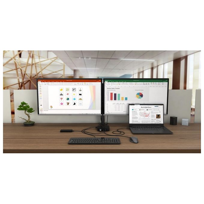 I-Tec Usb-C Dual Display Docking Station con Power Delivery 65W e Caricatore Universale 77W