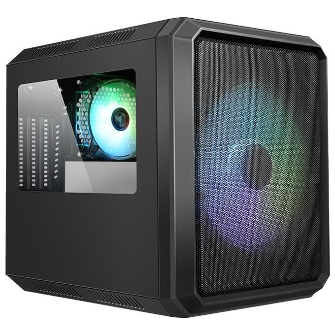 ITek QBO 8 EVO Nero Micro ATX, USB3, 200+120mm ARGB Fan, Card Reader, 3X Trasp Window
