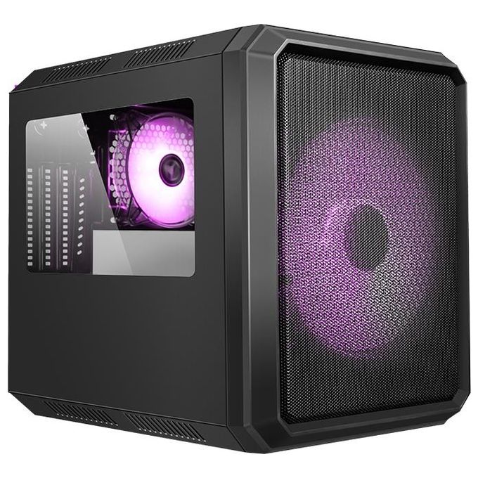 ITek QBO 8 EVO Nero Micro ATX, USB3, 200+120mm ARGB Fan, Card Reader, 3X Trasp Window