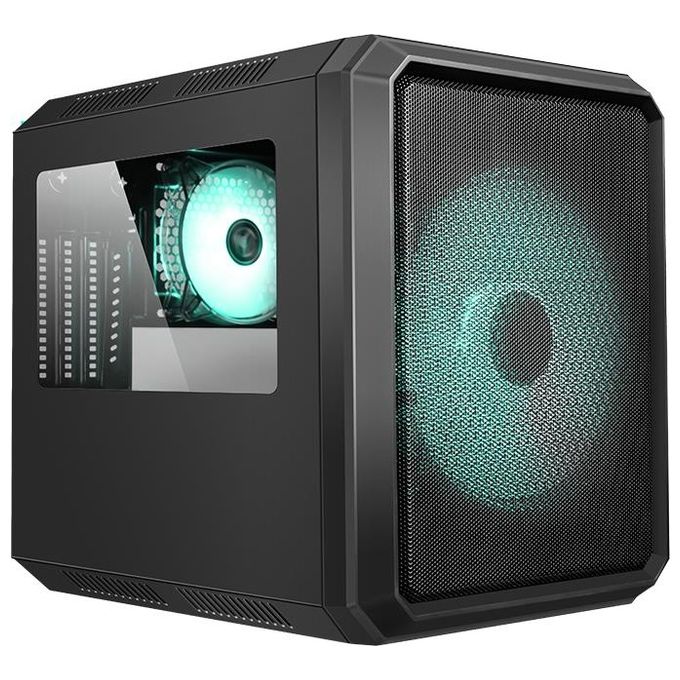 ITek QBO 8 EVO Nero Micro ATX, USB3, 200+120mm ARGB Fan, Card Reader, 3X Trasp Window