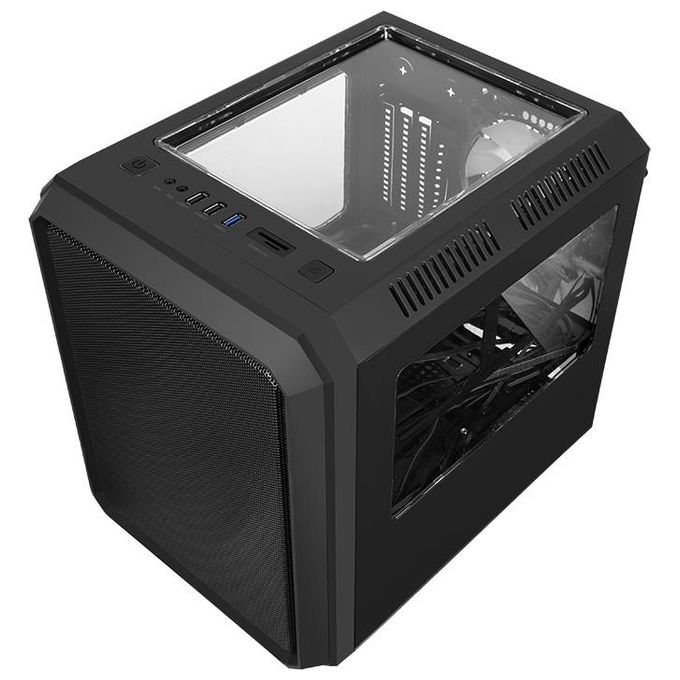ITek QBO 8 EVO Nero Micro ATX, USB3, 200+120mm ARGB Fan, Card Reader, 3X Trasp Window