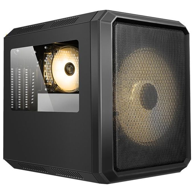 ITek QBO 8 EVO Nero Micro ATX, USB3, 200+120mm ARGB Fan, Card Reader, 3X Trasp Window