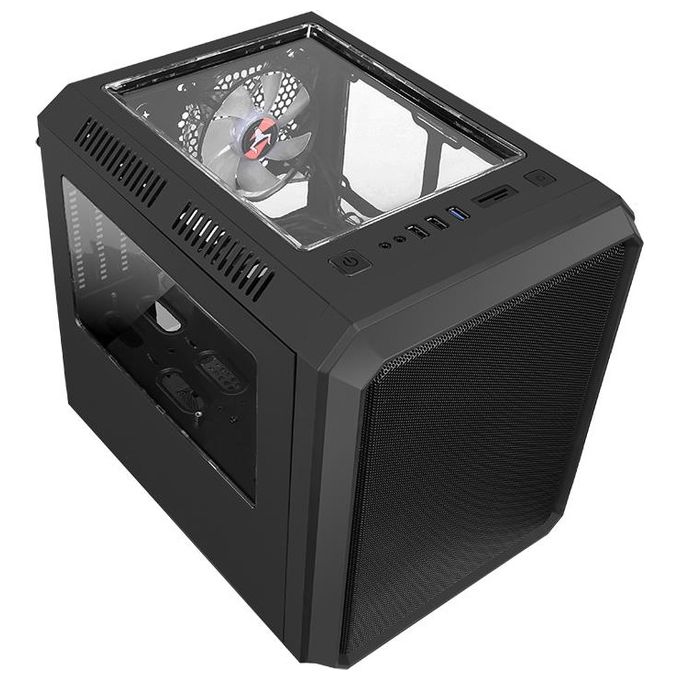 ITek QBO 8 EVO Nero Micro ATX, USB3, 200+120mm ARGB Fan, Card Reader, 3X Trasp Window