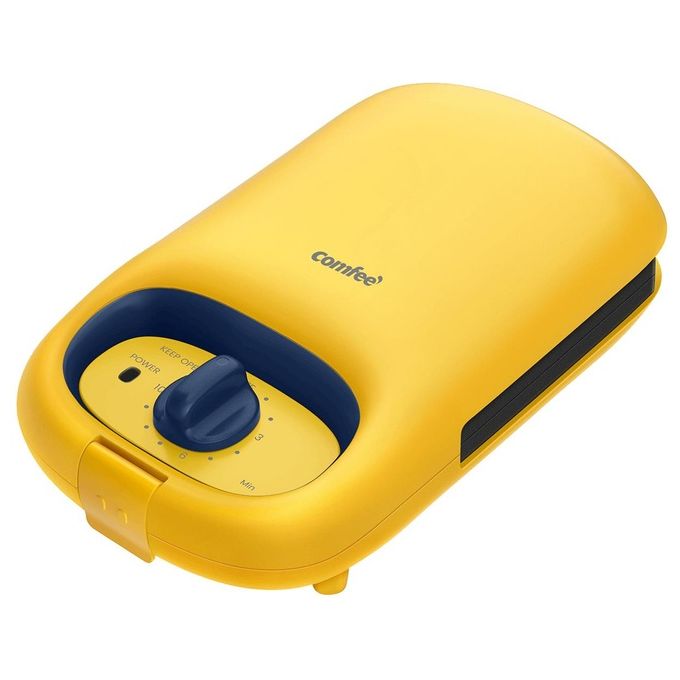 Comfee’ MonsterChef MC‑JK1312P201 - Tostiera a piastra, 800‑950 W, 3 piastre antiaderenti, indicatori luminosi, colore giallo