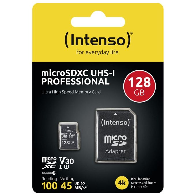 Intenso 3433491 MicroSDHC con Adattatore 128Gb Uhs