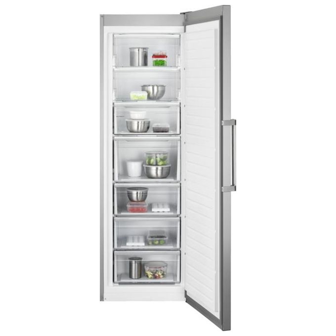 AEG AGB728E5NX Congelatore Verticale Capacita' 280 Litri Classe energetica E NoFrost Display Digitale Illuminazione LED 186 cm Acciaio Inox