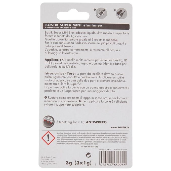 Bostik Super mini Scatolina 3x1gr