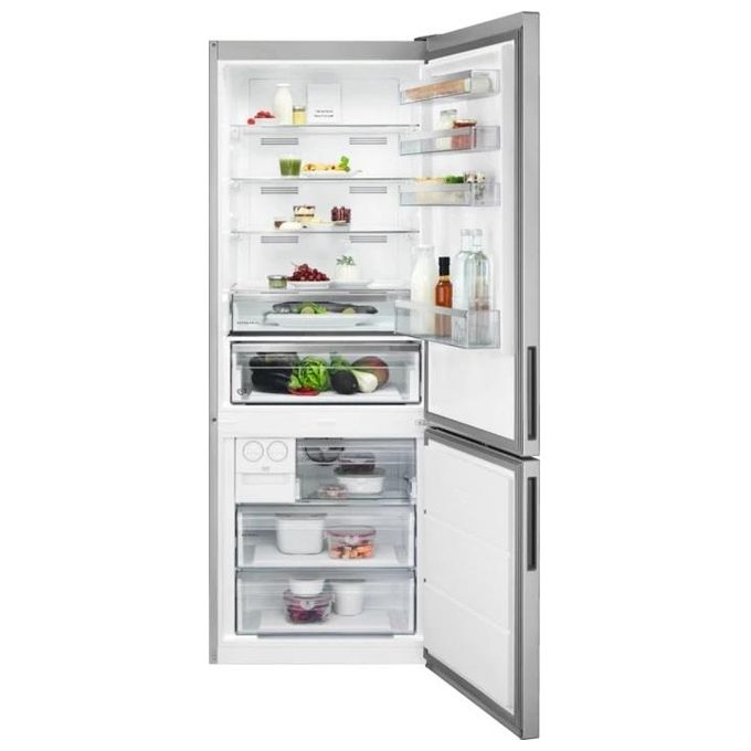 AEG RCB646E3MX Frigorifero Combinato Capacita' 481 Litri Classe energetica E Total No Frost Illuminazione LED Tecnologia Multiflow 192 cm Acciaio Inox