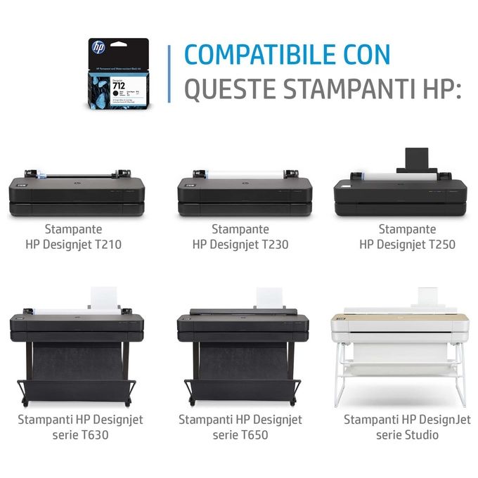 HP 712 Cartuccia Originale Nero