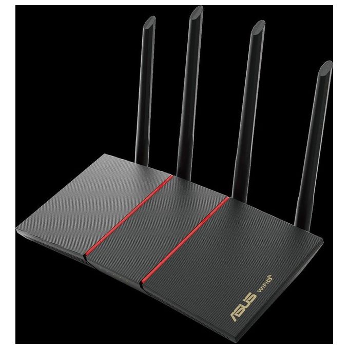 ASUS RT-AX55 AX1800 Router Dual Band, WiFi 6 (802.11ax), Supporto MU-MIMO e OFDMA, AiProtection, AiMesh, Nero
