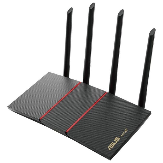 ASUS RT-AX55 AX1800 Router Dual Band, WiFi 6 (802.11ax), Supporto MU-MIMO e OFDMA, AiProtection, AiMesh, Nero