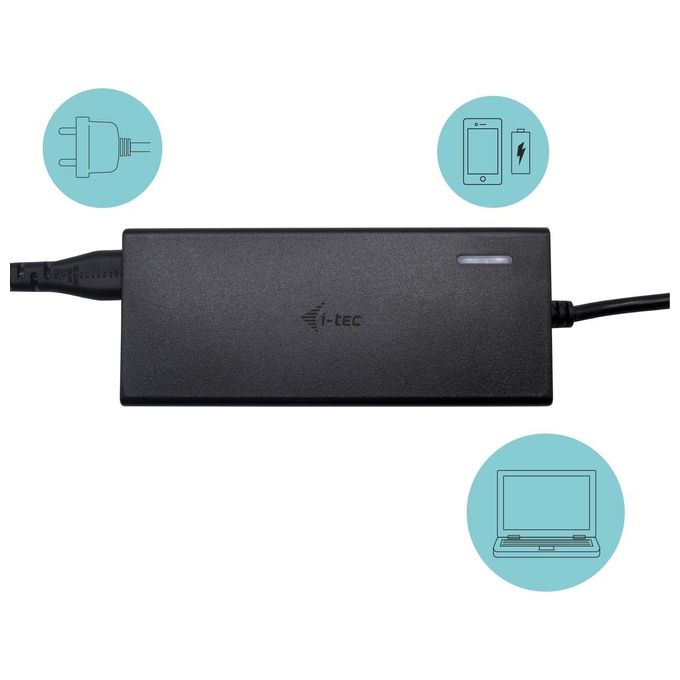 I-Tec Usb-C Dual Display Docking Station con Power Delivery 65W e Caricatore Universale 77W