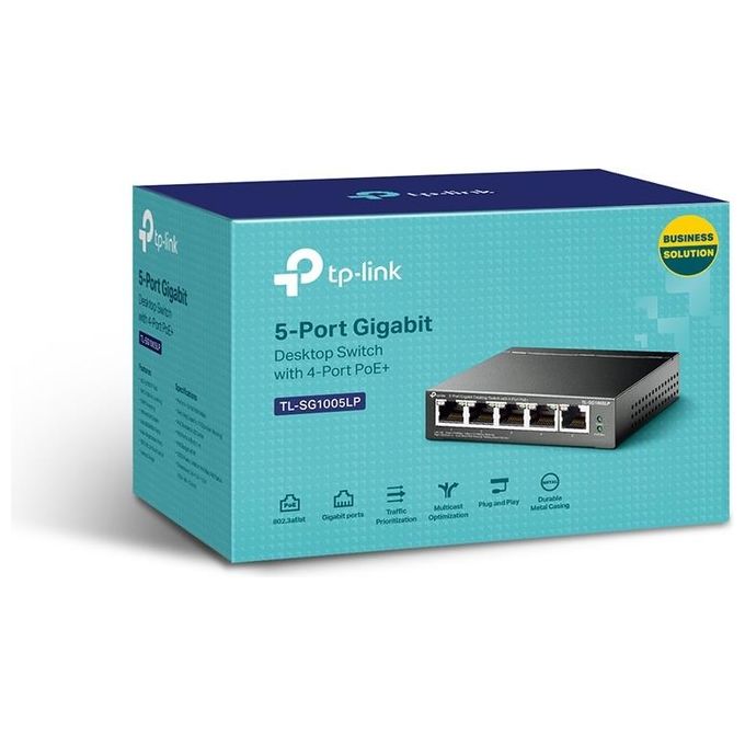 TP-Link TL-SG1005LP Switch di Rete Non Gestito Gigabit Ethernet 10-100-1000 Supporto Power over Ethernet Nero