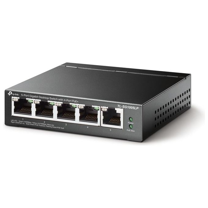 TP-Link TL-SG1005LP Switch di Rete Non Gestito Gigabit Ethernet 10-100-1000 Supporto Power over Ethernet Nero