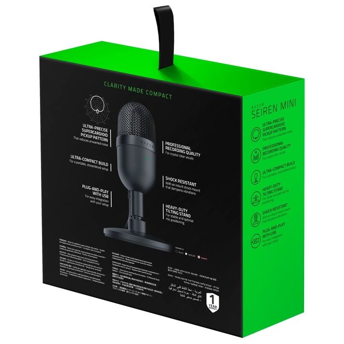 Razer Seiren Mini Usb Microfono a Condensatore da Streaming Ultra-Compatto Nero
