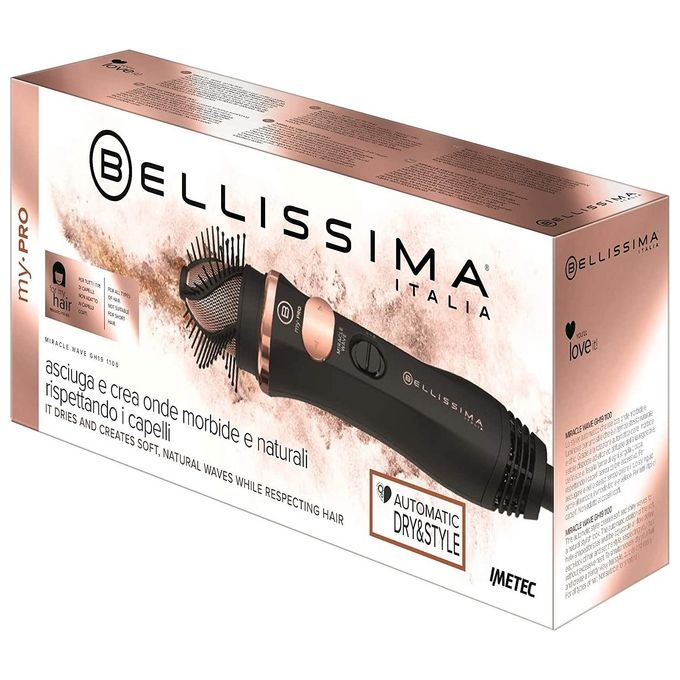 Imetec Bellissima My Pro Miracle Wave GH19 1100 Spazzola ad Aria Modellante Rotazione Automatica