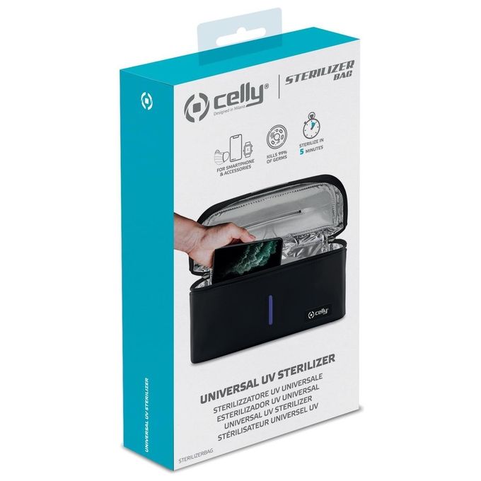 Celly Sterilizerbag Sterilizzatore a Raggi Ultravioletti Nero Uv-C