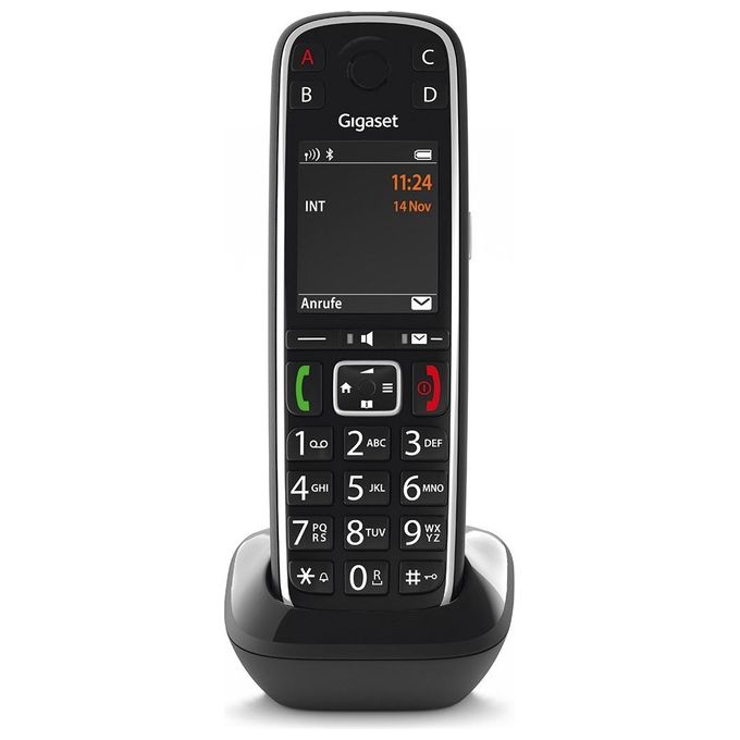 Gigaset E720HX Cordless Aggiuntivo DECT-GAP Senior Display 2,2'' Vivavoce Rubrica Bluetooth SOS Nero