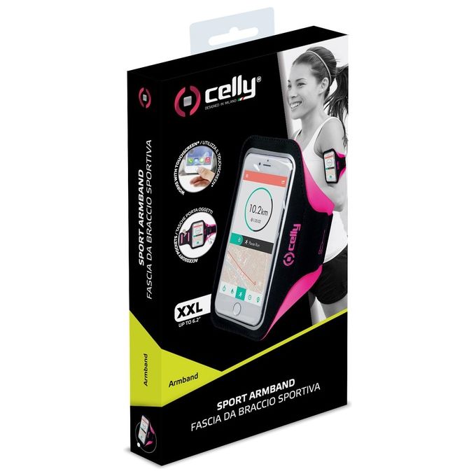 Celly Arm Band Fascia da Braccio per Smartphone 6.5'' Rosa