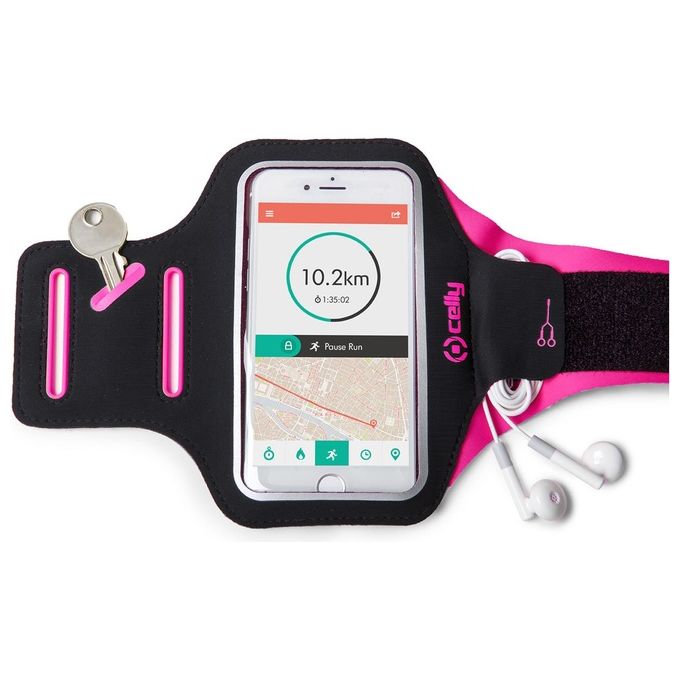 Celly Arm Band Fascia da Braccio per Smartphone 6.5'' Rosa
