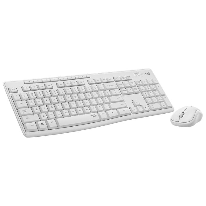 Logitech MK295 Silent Set Mouse e Tastiera senza Fili 2.4 GHz Spagnola Bianco Spento