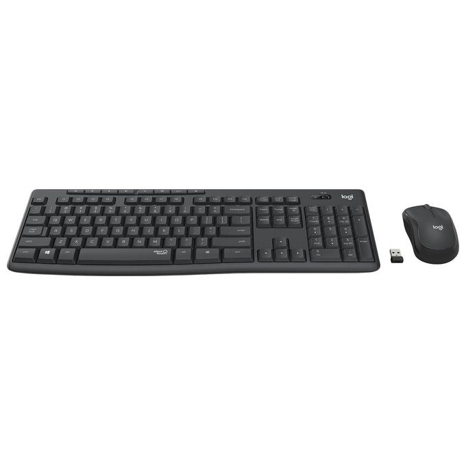 Logitech MK295 Silent Set Mouse e Tastiera senza Fili 2.4 GHz QWERTY Inglese Grafite