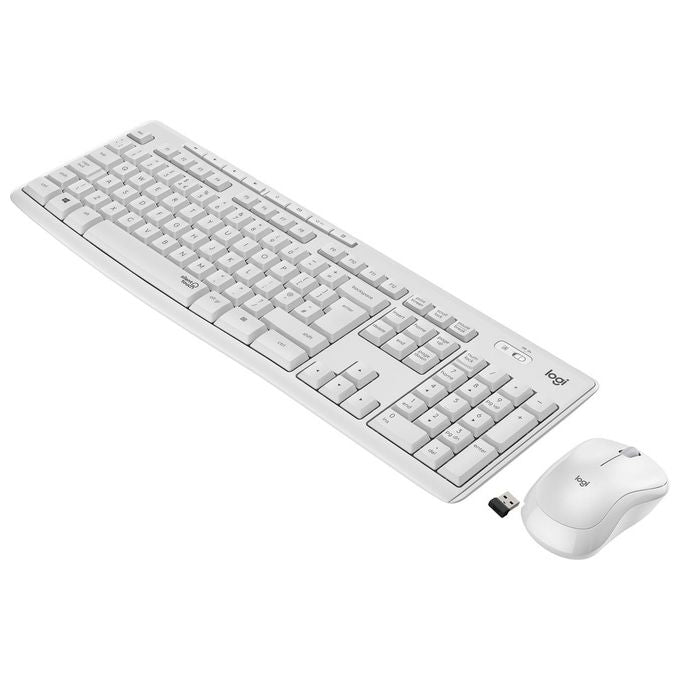 Logitech MK295 Silent Set Mouse e Tastiera senza Fili 2.4 GHz Francese Bianco Spento