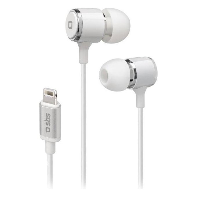Sbs Mix 100 White Ice Auricolare In-Ear con Cavo Lightning