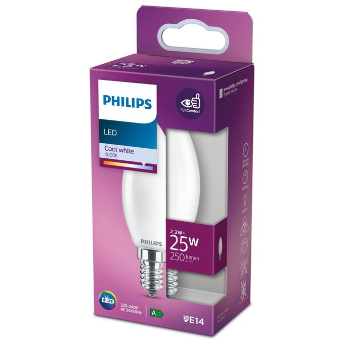 Philips Candela Lampadina Led 25W e14 Luce Bianco Freddo