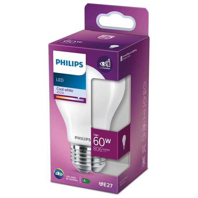 Philips Goccia Lampadina Led 60W e27 Luce Bianco Freddo