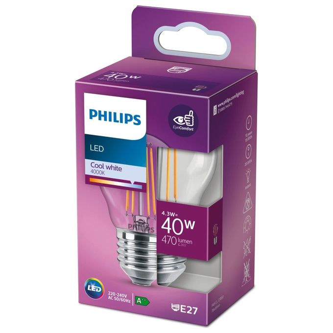 Philips Sfera Lampadina Led 40W e27 Luce Bianco Fredda